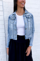 Frayed hem Denim Jacket