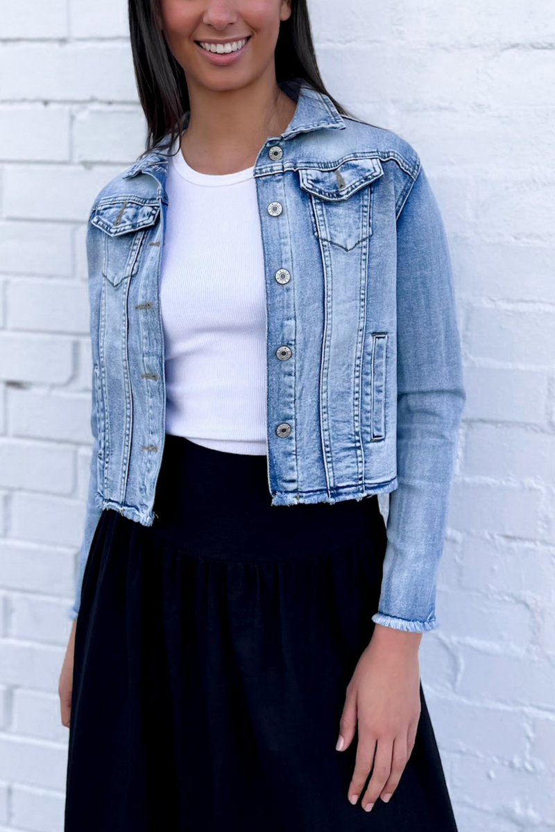 Frayed hem Denim Jacket