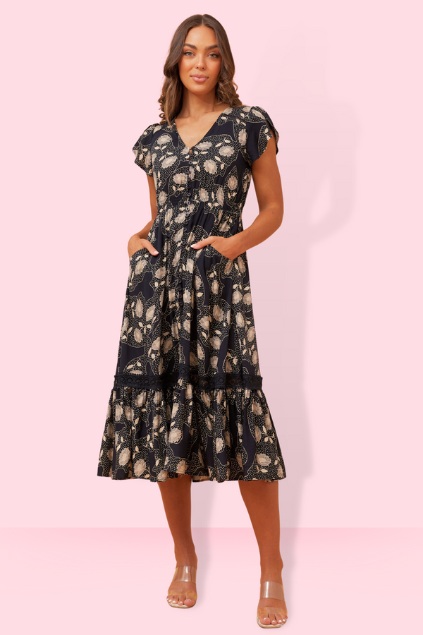 Lana printed midi dress