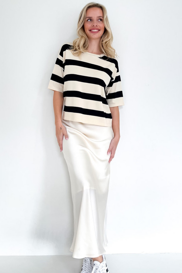 Laila top - cream stripe