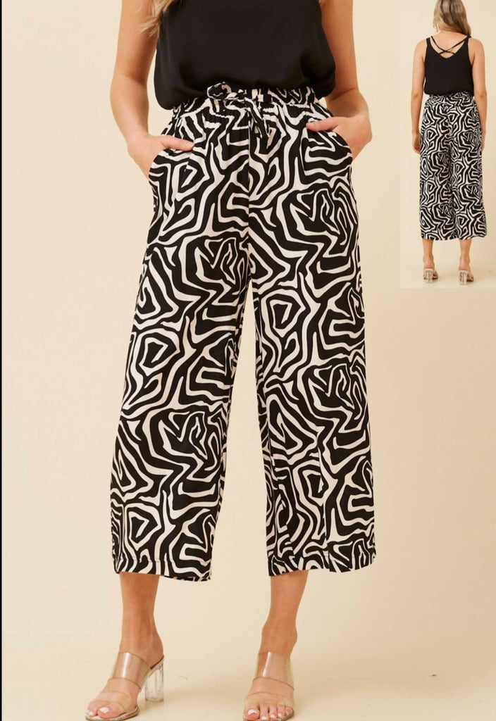 Emery Pants - Abstract Black/White