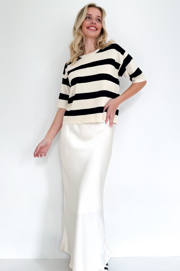 Laila top - cream stripe