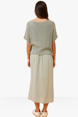 Isolde Dress - Sage MADE IN ITALY