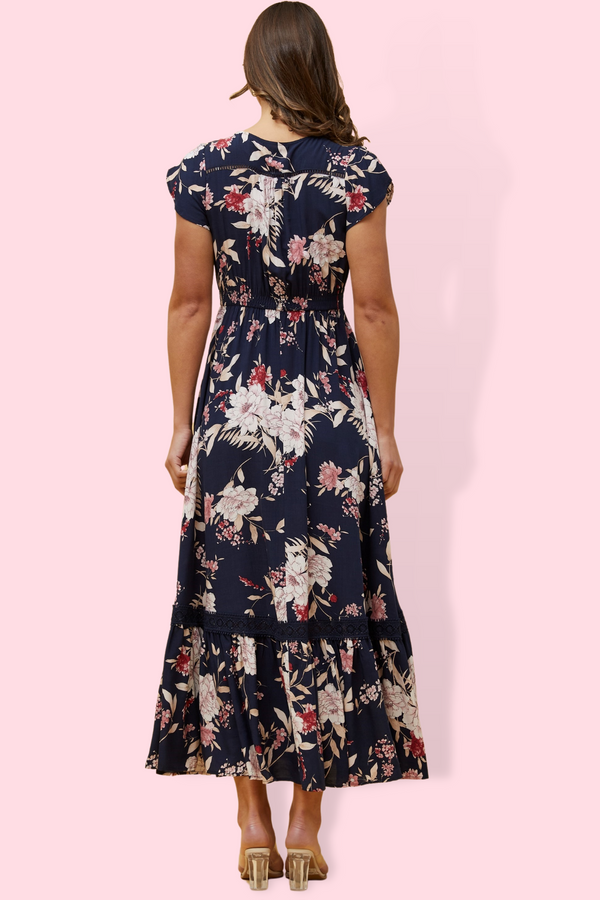 Navy floral maxi