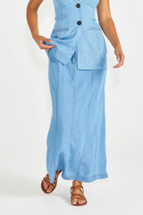 SASS Seville Maxi Skirt - Chambray