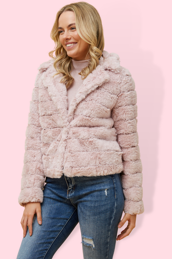 Olea Faux Fur Jacket - Pink