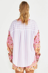 SASS Chiara Spliced Shirt - Paisley/Stripe