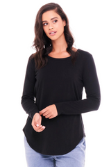 Megan Long Sleeve Top - Black