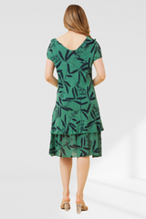 Hailey Dress - Leaf Print Green