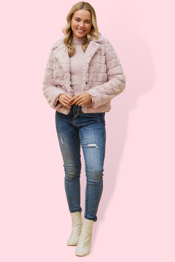 Olea Faux Fur Jacket - Pink