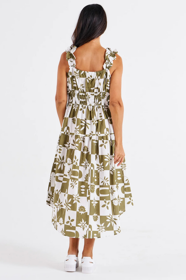 Tiered Maxi Frill Dress - Geo Floral