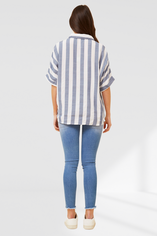 Donna Stripe Shirt - Navy