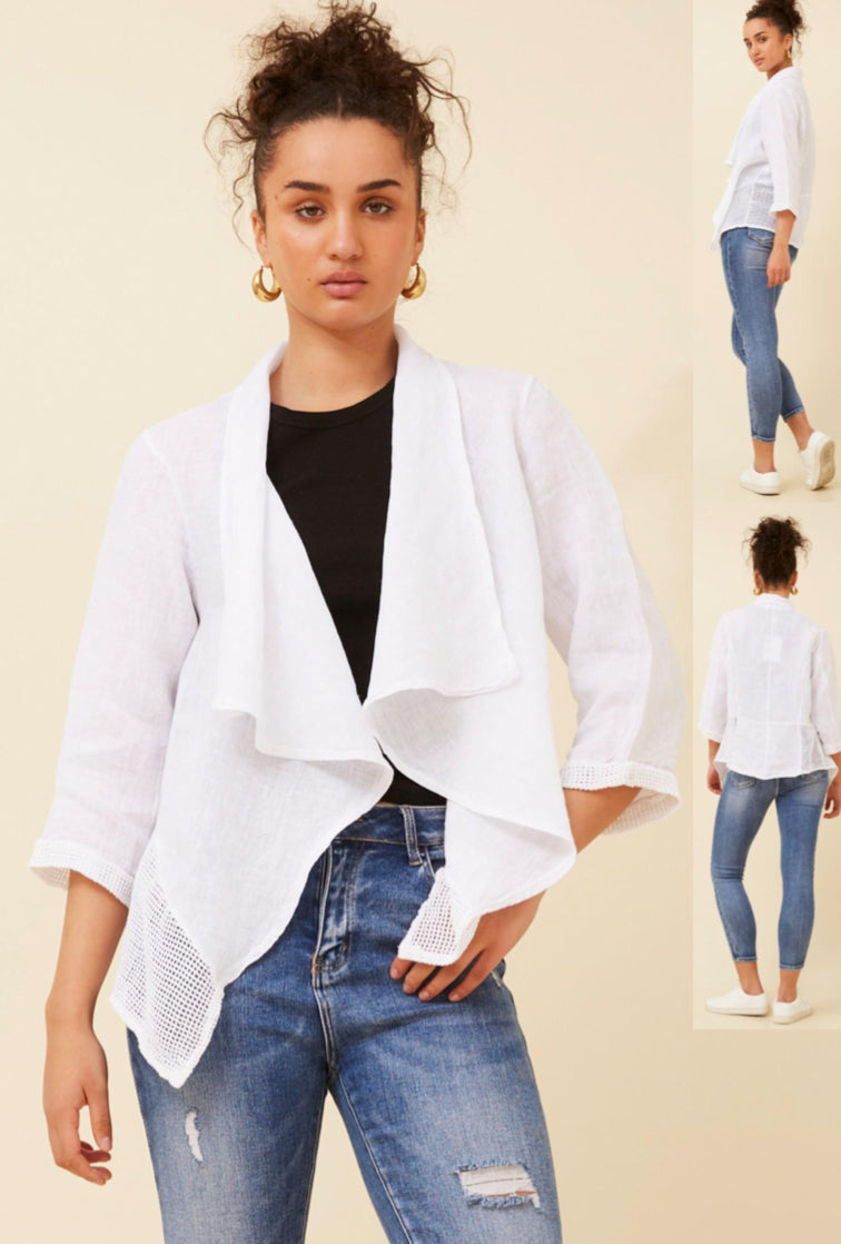 Suzy linen cardigan - White