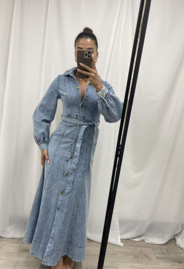 Lillian Dress - Light Denim