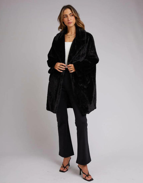 MOLLY FUR COAT - black