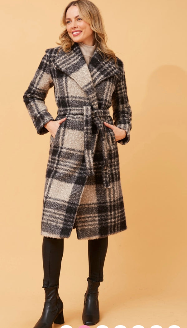 Teddy Fur Check Coat