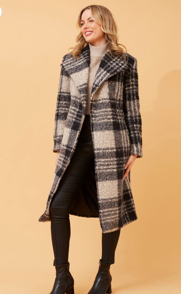 Teddy Fur Check Coat