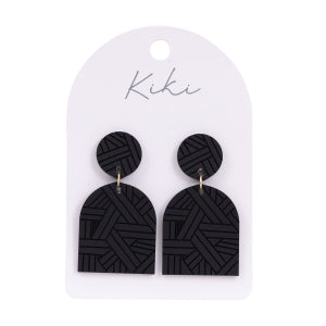 Kiki black geo earrings