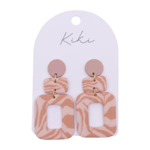 Kiki pink pattern earrings