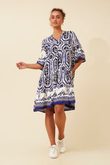 Shani Dress - Multi Blue