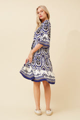 Shani Dress - Multi Blue