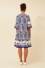 Shani Dress - Multi Blue